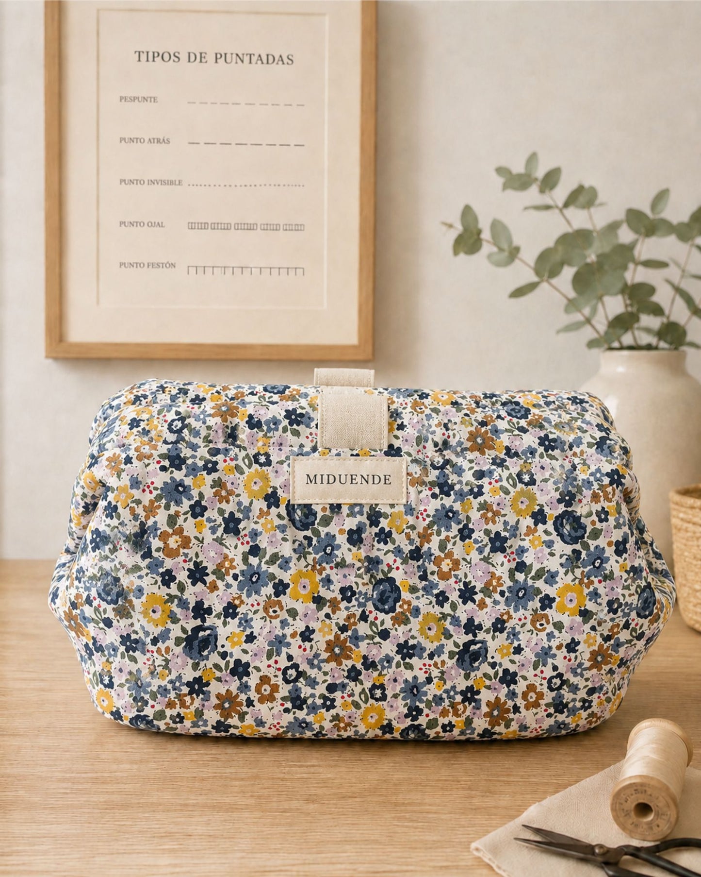 Bolsa de labores con boquilla en estampado Lys personalizada de MiDuende