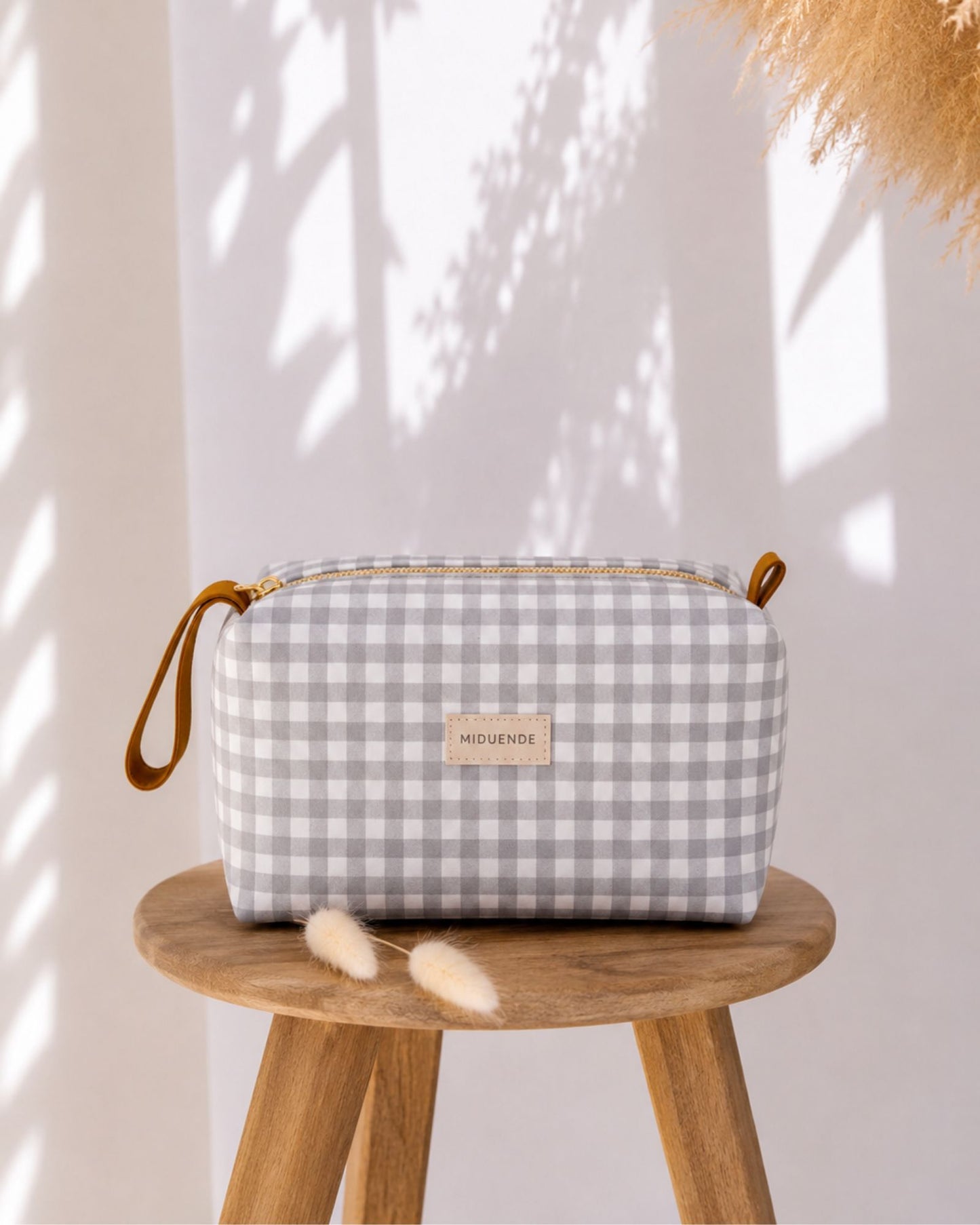 Neceser Traveler Vichy Gris personalizable MiDuende