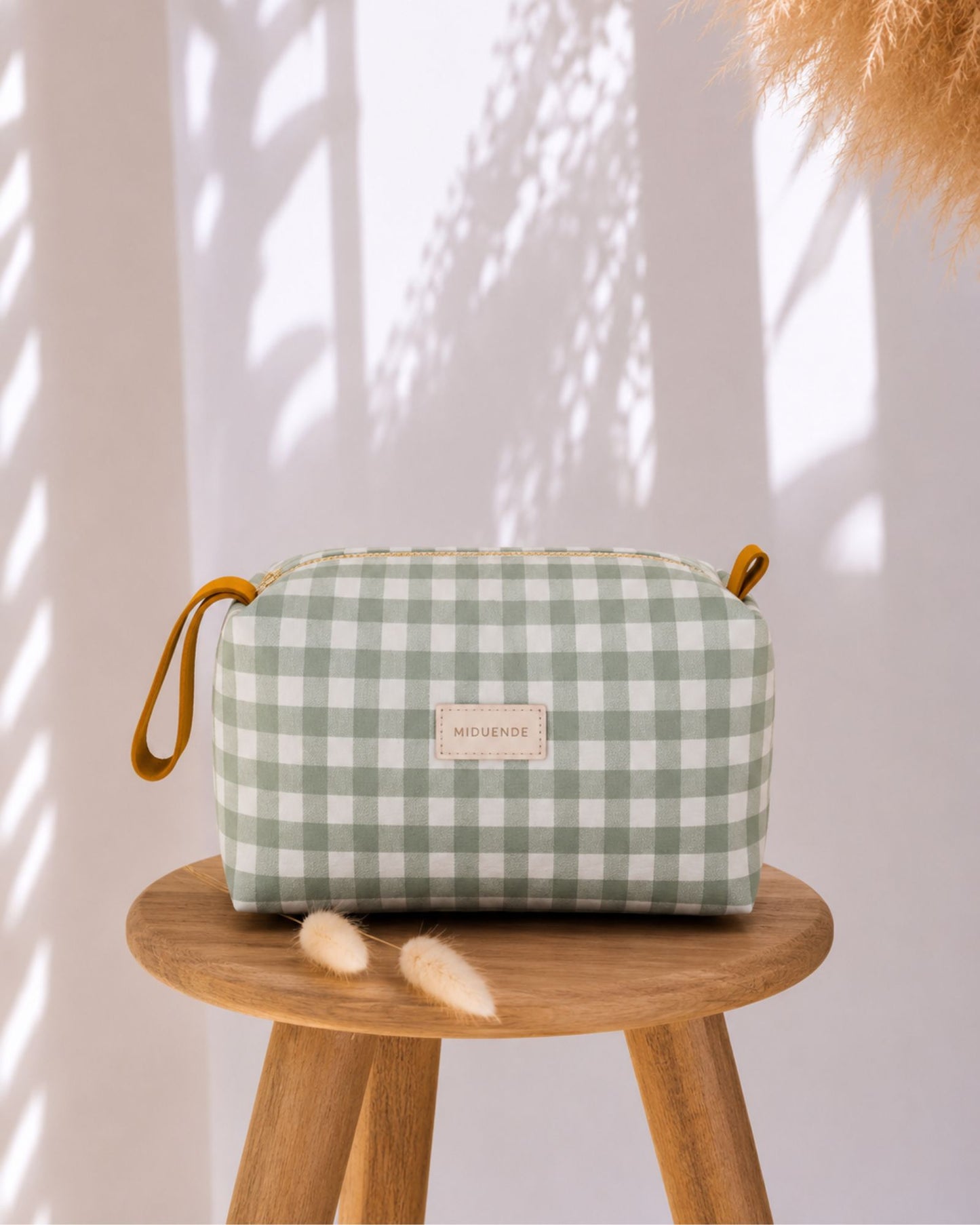 Neceser Traveler Vichy Verde personalizable MiDuende