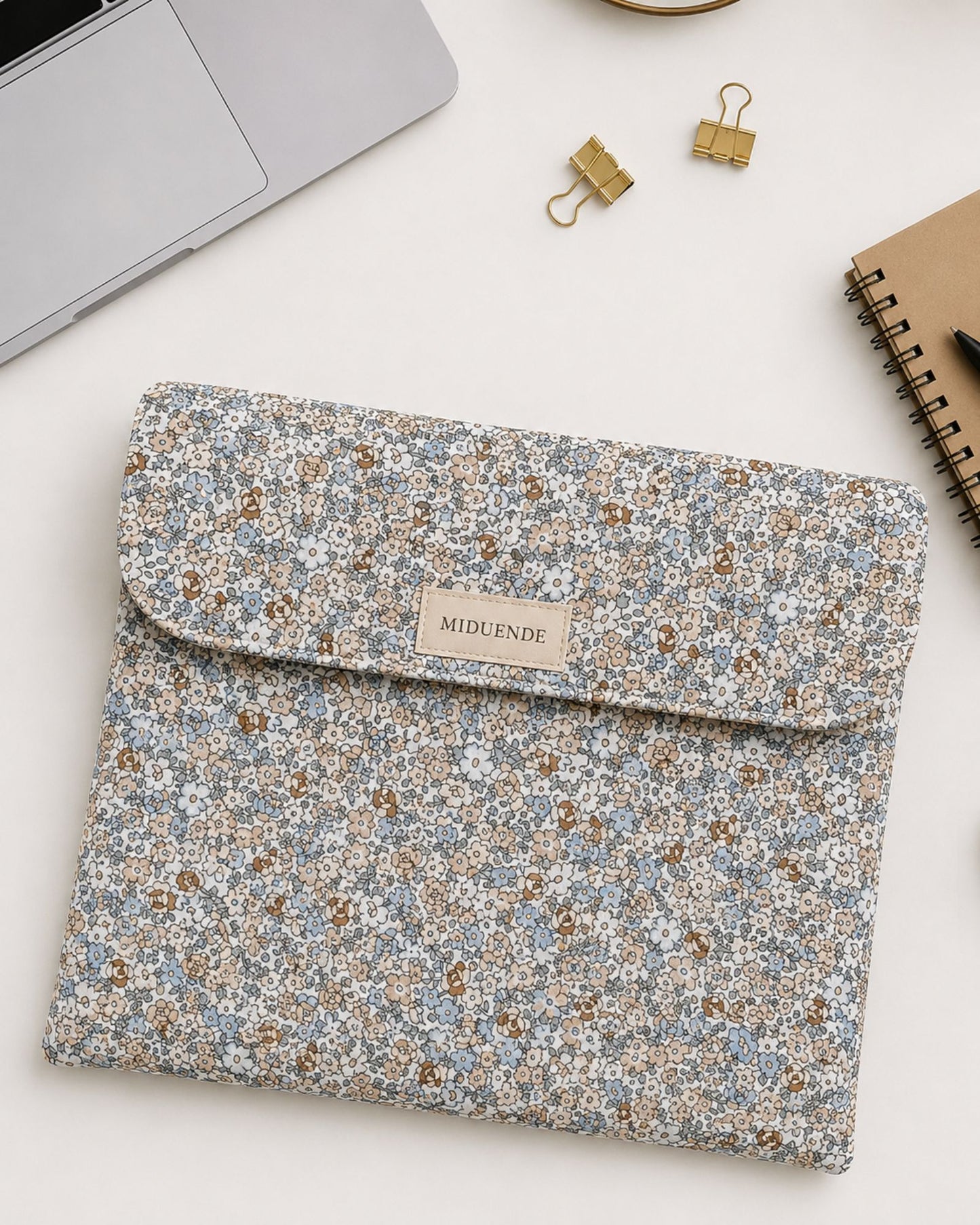 portadocumentos-floral-azul-miduende