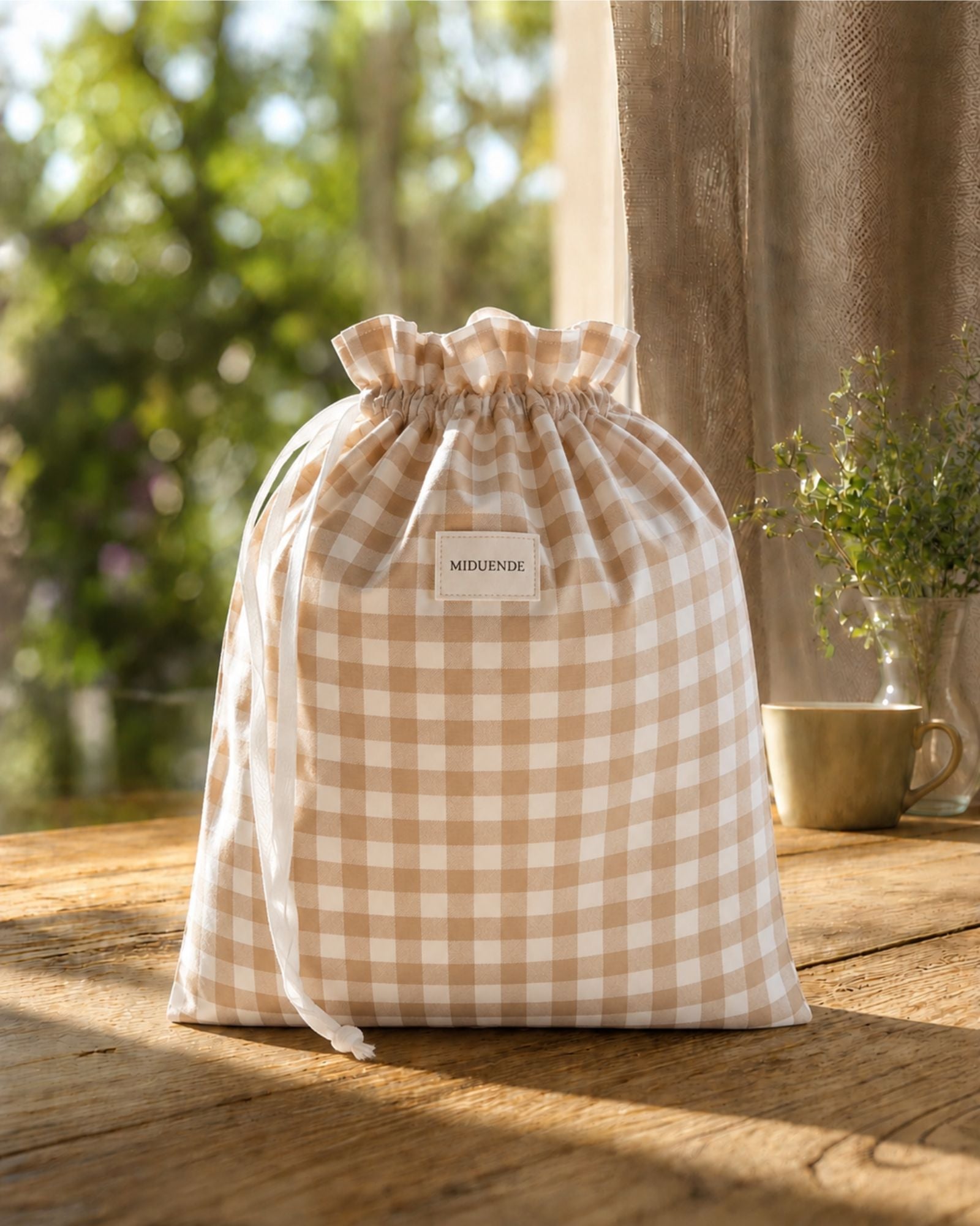 Bolsa organizadora personalizada Vichy Beige MiDuende