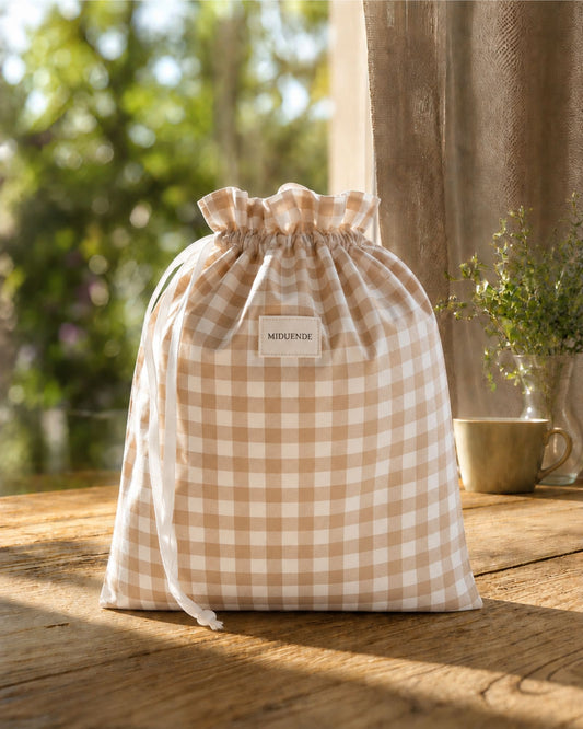 Bolsa organizadora personalizada Vichy Beige MiDuende