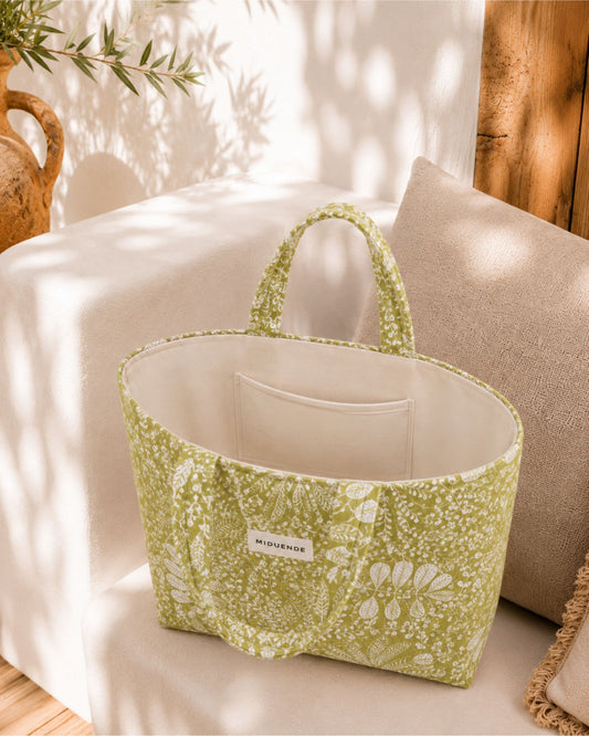 bolso shopper amazonas de tela de loneta con asas cortas y bolsillo interior para llevarlo del brazo o de la mano.