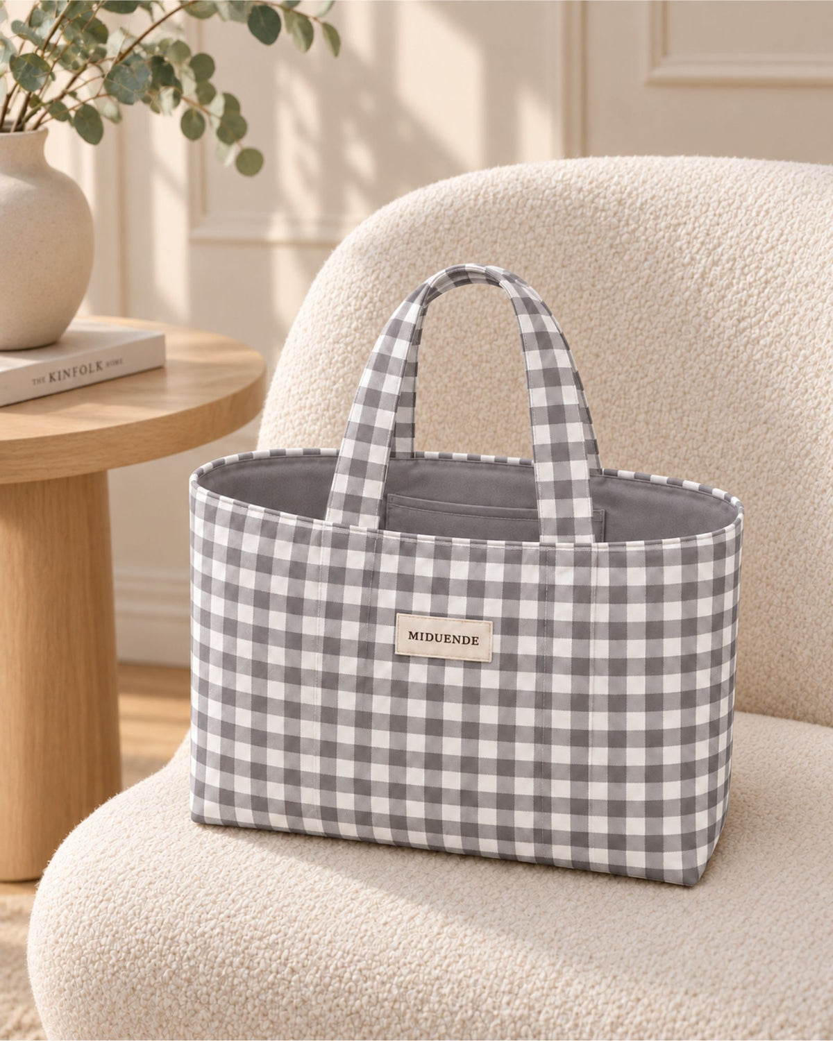 Bolso Shopping Vichy gris