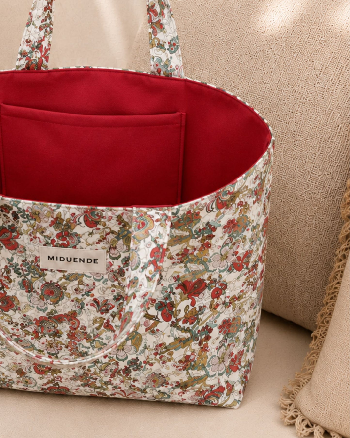 Detalle Bolso shopper en tela de algodón aire de sevilla para tu dia a dia