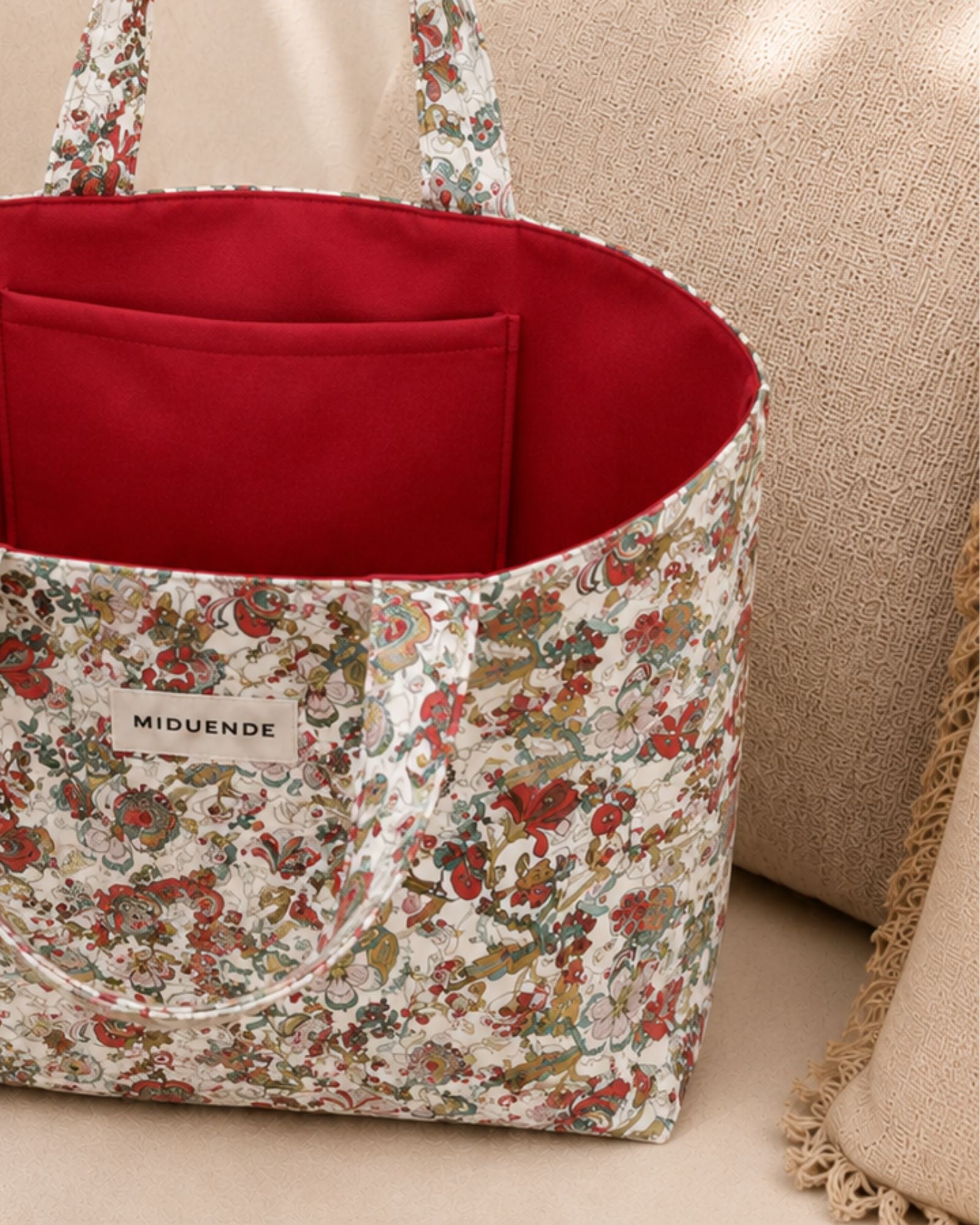 Detalle Bolso shopper en tela de algodón aire de sevilla para tu dia a dia