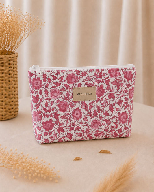 Neceser básico personalizado Frambuesa de algodón acolchado Miduende 32x24 cm