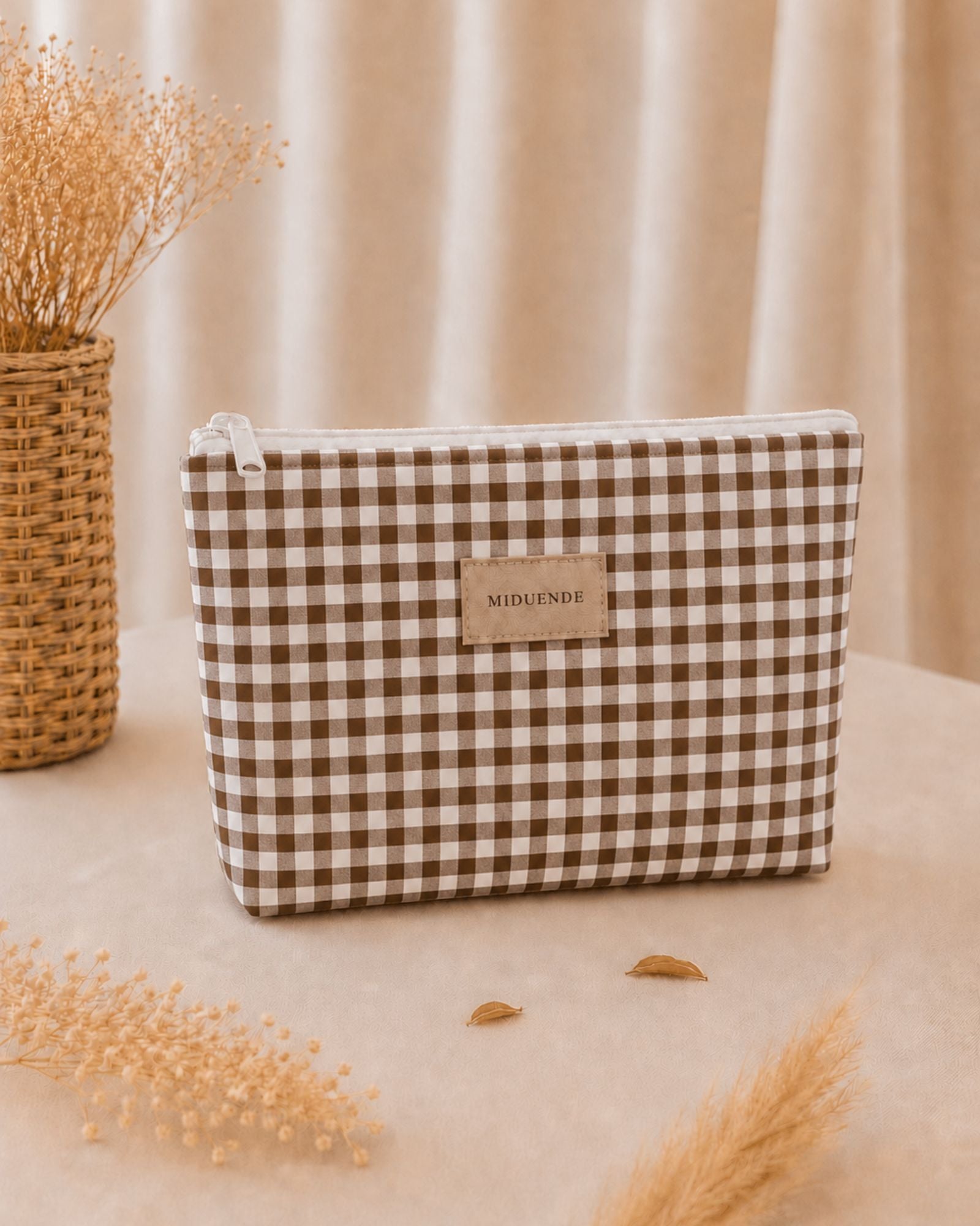 Neceser básico personalizado Vichy Chocolate de algodón acolchado Miduende 32x24 cm