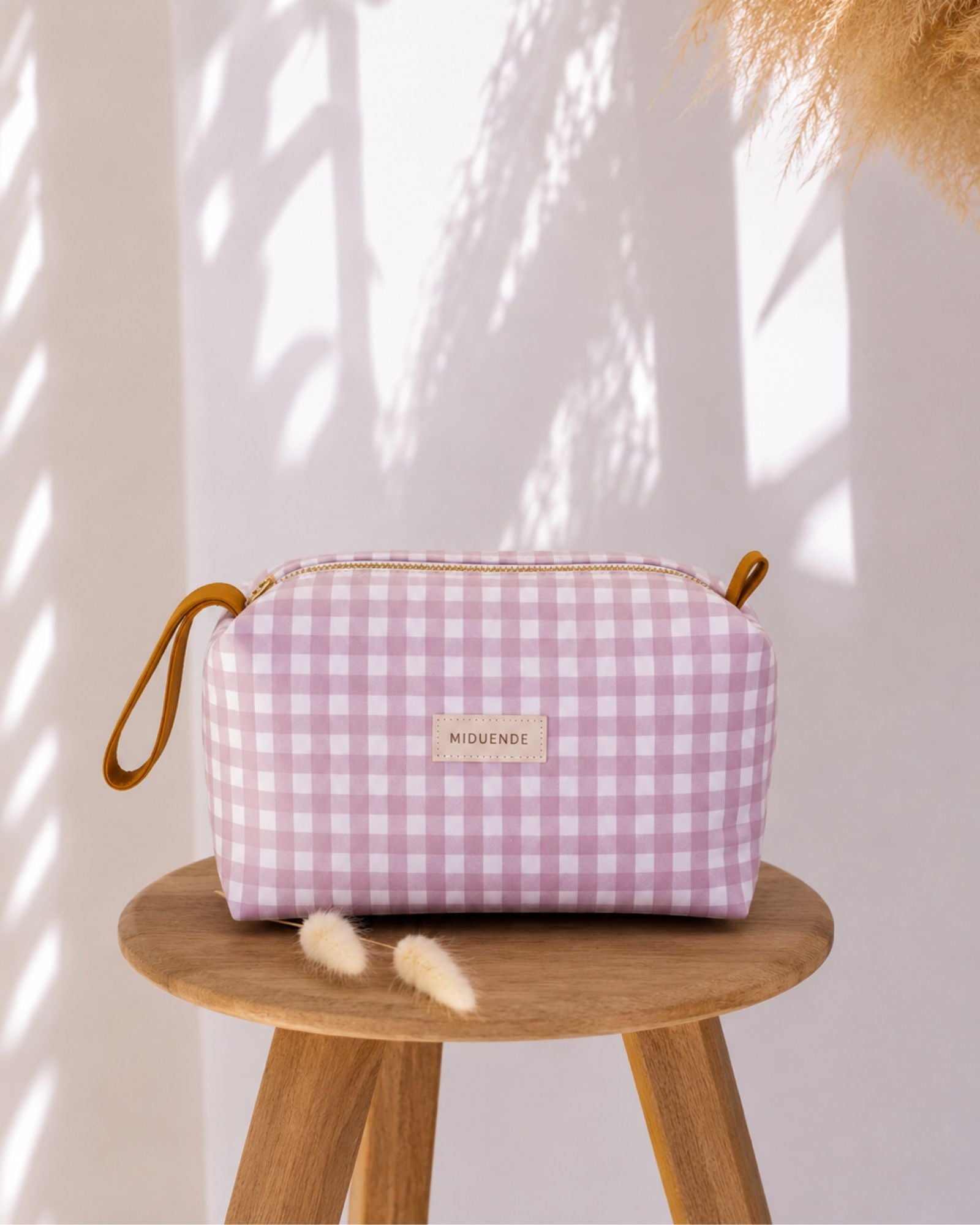 Neceser Traveler Vichy malva personalizable MiDuende