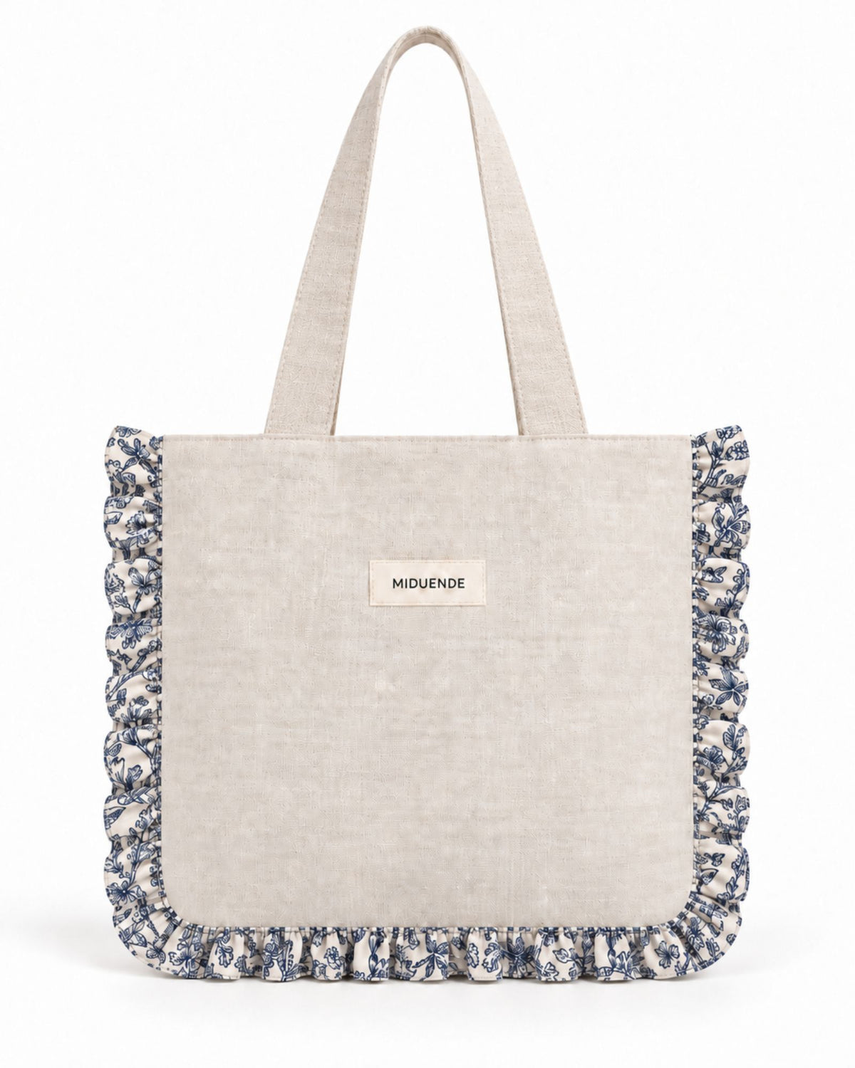 Bolso tote bag con volante estampado en tela Jara